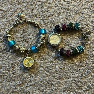 Two Figaro women’s bracelet watches‎ adjustable length multicolor